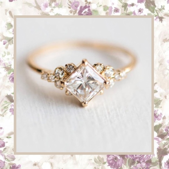 Unique Styles ring Jewelry - 🌸 DIAMOND RING CZ BRIDE BOHO CHIC GOLD RHINESTONE